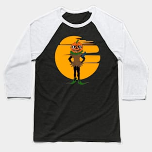 Scarecrow Pumpkin Halloween Baseball T-Shirt